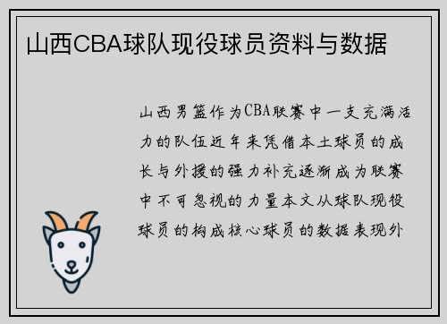 山西CBA球队现役球员资料与数据